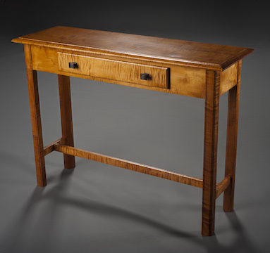 Daniel Lowell Corban Handcrafted, Tiger Maple Console Table